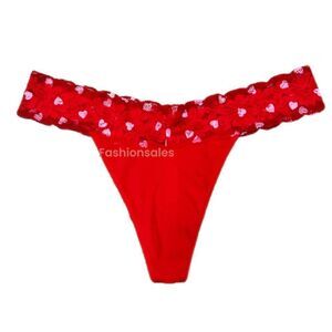 Victoria’s Secret Pink Lace Waist Thong Panty Red XXL